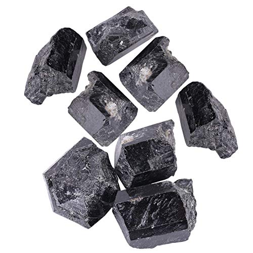 Piedras de turmalina negras en bruto en bruto, piedra de curación mineral de turmalina de cristal de cuarzo negro natural para la fabricación de joyas o la decoración del hogar