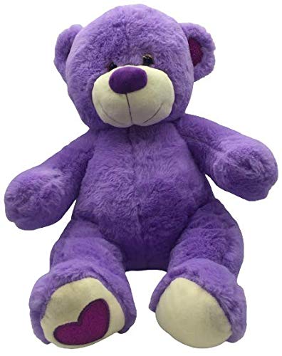 pink love Oso de Peluche con Orejas Brillante de Purpurina y Ojo con Estrellas 45cm Lila