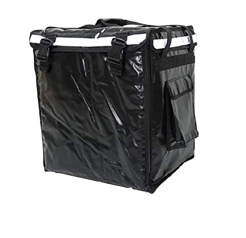 PK-65A: 16"L x 18"W x 12"H aislamiento térmico entrega de comida mochila bolsa, 2 capas, rígido marco, carga lateral, color negro