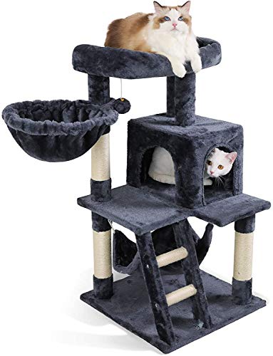 rabbitgoo Rascador para Gatos Árbol para Gato 99CM Multi-Piso Rascadores con Nido y Hamaca Grande Árbol Rascador para Escalar Centro de Juego con Percha de Felpa para Actividad y Relajante Gris Oscuro rabbitgoo Rascador para Gatos Árbol para Gato 99CM Multi-Piso Rascadores con Nido y Hamaca Grande Árbol Rascador para Escalar Centro de Juego con Percha de Felpa para Actividad y Relajante Gris Oscuro