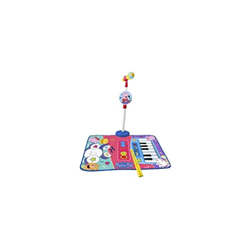 REIG- Alfombra Bateria y Piano Peppa Pig con Micro de pie y Baquetas, Multicolor (698010)