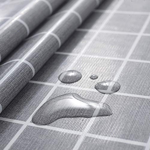 rismart Rústica Más Patrones Impermeable PVC Mantel de Hule Rectangular Prueba de Aceite Mesa Paño,Gris,100_x_160_cm