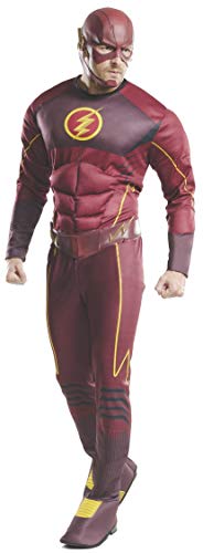 Rubies 's Producto Oficial de DC Comics The Flash Deluxe, Disfraz para Adultos – estándar, Pecho 44 ", Cintura 30 – 34, Entrepierna 33 "