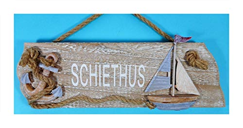 Schiethus GCG 101 - Cartel decorativo (25 x 8 cm), diseño de ancla y barco