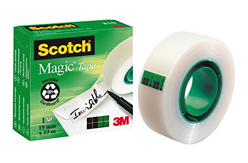 Scotch m8101933 cinta adhesiva Magic 810, celulosa, acetato Invisible, se puede escribir, 33 m x 19 mm, 12 rollos