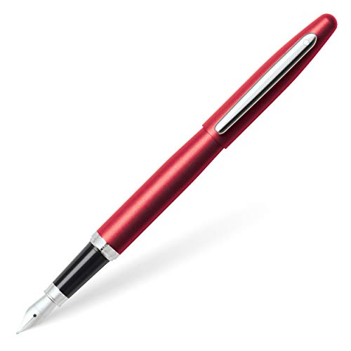 Sheaffer VFM E0940353 - Pluma estilográfica (acabado niquelado, tinta negra), color rojo