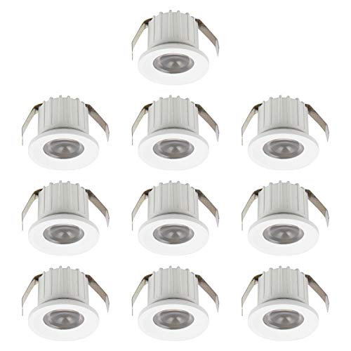 Sigmaled lighting Mini foco LED 3 W, 220 V, regulable, 300 lúmenes, ángulo 30°, luz natural 4000 K, pack 10 unidades (5 cajas de 2 unidades), blanco