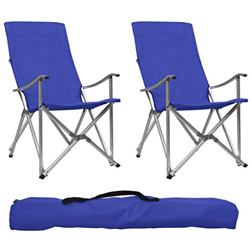 Sillas de Camping Plegables 2 Unidades Azul Sillas de Camping Plegables 2 Unidades Azul