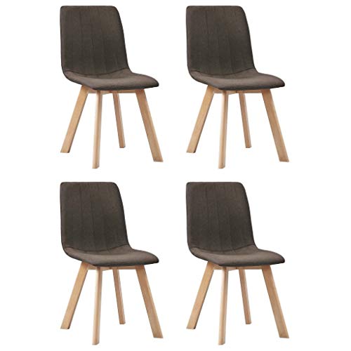 Sillas de Comedor 4 Unidades Tela marrón Sillas de Comedor 4 Unidades Tela marrón