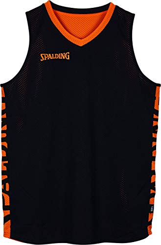 Spalding Essential Reversible Shirt Camiseta Reversible, Hombre, Black/Orange, M