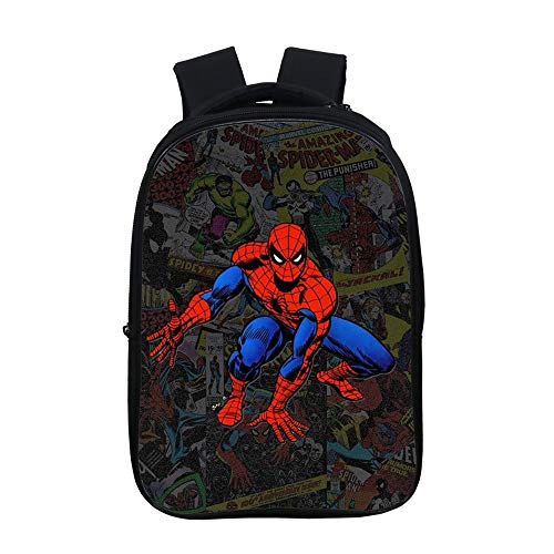 Spider Man - Mochila infantil con impresión 3D, con correa de hombro ajustable, de nailon