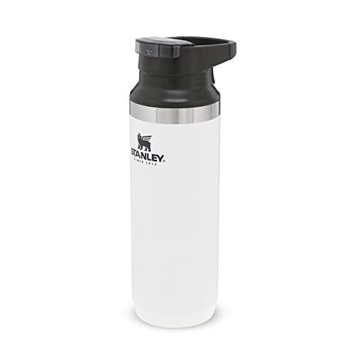 Stanley Adventure Series Switchback Travel Mug .47L Polar 18/8 Stainless Steel Double-Wall Vacuum Insulation Water Bottle Leakproof + Packable One Hand Push Button Lid Easy-Clean Lid Dishwasher Safe