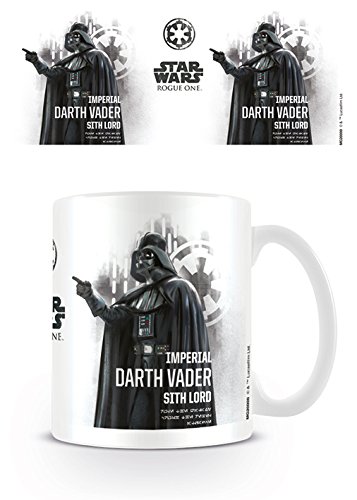 Star Wars Rogue Uno Darth Vader Perfil Taza de cerámica, Multicolor