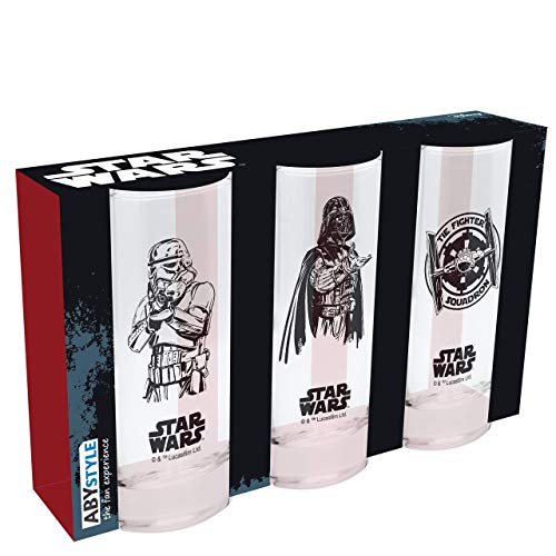 Star Wars - Set de 3 Vasos - Dark Vader, Stormtrooper, Tie Fighter - Merchandising Cine