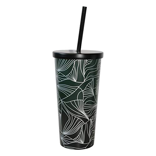 Starbucks Green Jungle Edition - Vaso de acero inoxidable con tapa y pajita (473 ml)