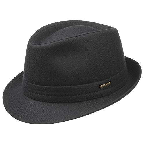 Stetson Benavides Trilby Sombrero Mujer/Hombre - Sombrero de Fieltro de Lana - Fabricado en Italia - Sombrero de Hombre Invierno con Revestimiento de teflón - Otoño/Invierno Negro 58 cm Stetson Benavides Trilby Sombrero Mujer/Hombre - Sombrero de Fieltro de Lana - Fabricado en Italia - Sombrero de Hombre Invierno con Revestimiento de teflón - Otoño/Invierno Negro 58 cm