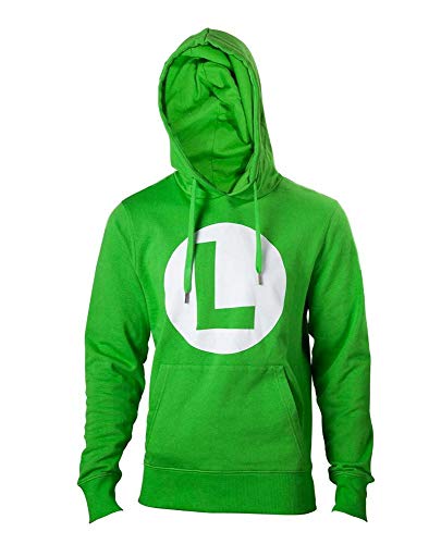 Super Mario Sweatshirt Green Hoodie with L logo in front Green-M
