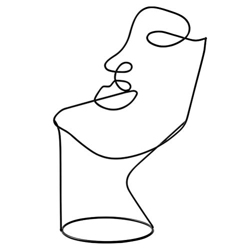 Susian Adorno de Arte de Personaje Abstracto, Figura Decorativa Moderna, Arte de Cara de Metal, Estatua Decorativa Negra, decoración Abstracta para Dormitorio, Oficina, decoración de Sala de Estar