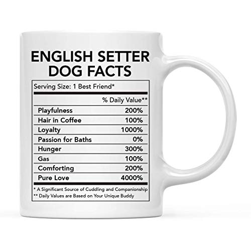 Taza de café de cerámica divertida para amantes de perros, 315 ml, hechos nutricionales Basset Hound, 1 paquete, ideas de cumpleaños para perros mamá papá