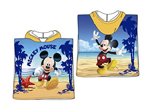 TEXTIL TARRAGO Toalla Capucha Disney Mickey Mouse Poncho 50x100 cm 100% Polyester ET1801-1