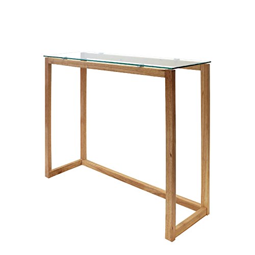THE HOME DECO FACTORY Consola, Madera y Cristal, Transparent-Marron, 100 x 32 x 87 cm THE HOME DECO FACTORY Consola, Madera y Cristal, Transparent-Marron, 100 x 32 x 87 cm
