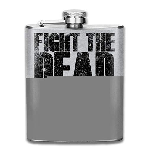 The Walking Dead Fight The Dead Fear The Living - Petaca portátil de acero inoxidable, diseño de flagón