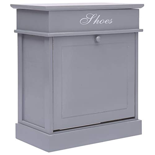 Tidyard Mueble Zapatero de Madera de Paulownia Gris 50x28x58 cm Tidyard Mueble Zapatero de Madera de Paulownia Gris 50x28x58 cm