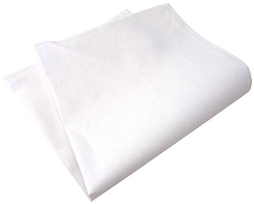 TigerTie - pañuelo de calidad de 100% algodón en blanco blanco puro monocromo - Pochette telas decorativas tamaño 33 x 33 cm