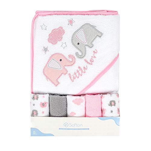 Toalla de baño con capucha y toallitas para bebé, Extra suave y ultra absorbente, Paquete de 6 regalos para recién nacidos y bebés, elefante Toalla de baño con capucha y toallitas para bebé, Extra suave y ultra absorbente, Paquete de 6 regalos para recién nacidos y bebés, elefante