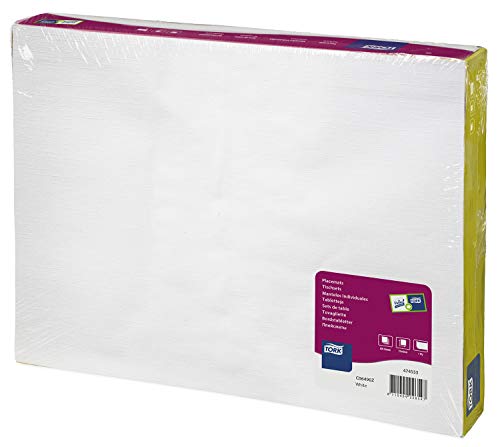 Tork 474553 Manteles individuales desechables / 1 capa/Salvamanteles de papel / 500 manteles / 42 cm x 31 cm/color blanco