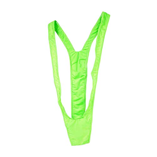 Traje de baño de los Hombres de la Correa V-Secuencia de la Ropa Interior Atractiva de la Ropa Interior del Traje de baño Borat Manikini una Talla única para Todos (Verde)