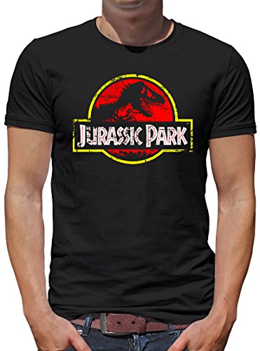 TShirt-People Jurassic Park Distressed Logo - Camiseta para hombre Negro L