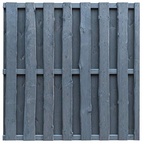 UnfadeMemory Panel de Valla Jardín con Borde Irregular,Valla Madera de Jardín,Privacidad de Jardín o Valla Residencial,Decoración de Jardín,Estilo Rústico,Madera de Pino FSC,180x180cm (Gris)