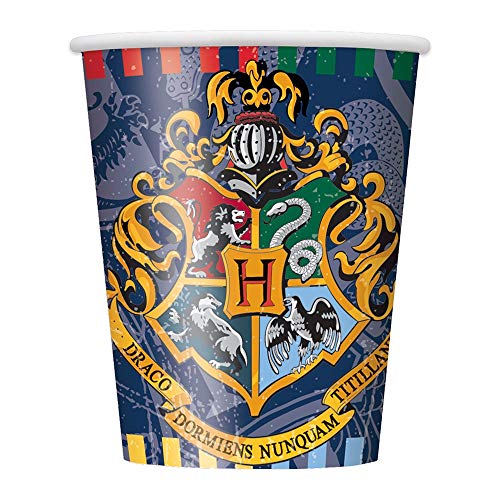 Unique Party 59106, Vaso de Papel con Diseño de Harry Potter, Pack of 8