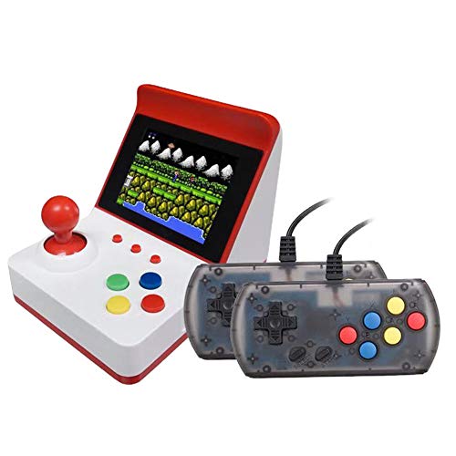 Urhause Consola Juegos Retro,Mini Recreativa Arcade Doble Asa Consola de Videojuegos Clásico Más de 300 Juegos,Rojo Blanco