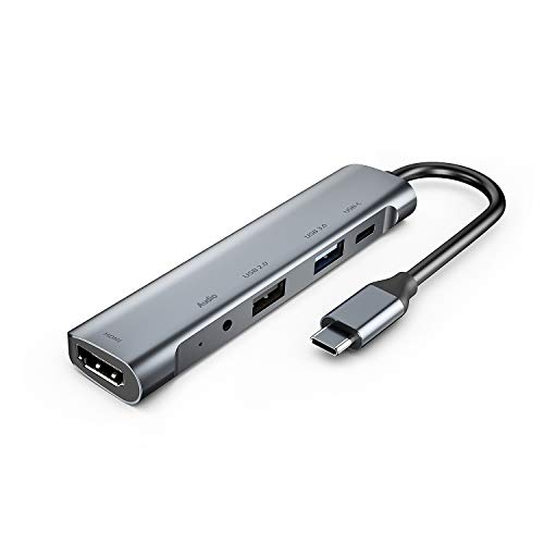 USB C a HDMI Multiport Hub, USB-C(USB3.1) adaptador PD cargador para Nintendo Switch, base portátil 4K HDMI para Samsung Dex Station S10/9/8/Note10/9/8/Tab S con auriculares 3.5 mm Base de viaje