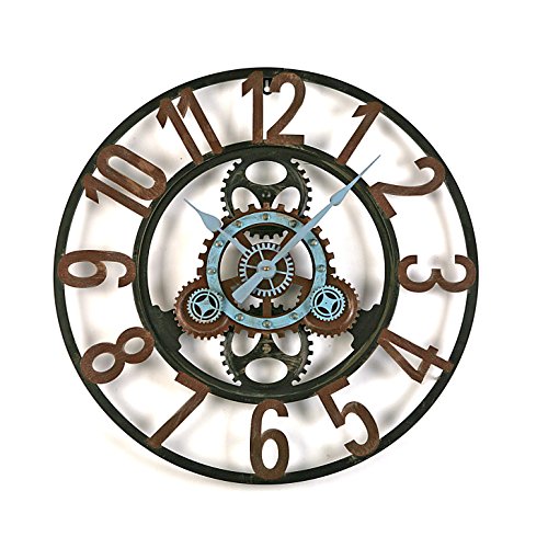 Versa 21110022 Reloj de Pared Decorativo para la Cocina, el Salón, el Comedor o la Habitación, Metal, Negro, 4,5 x 60 x 60 cm