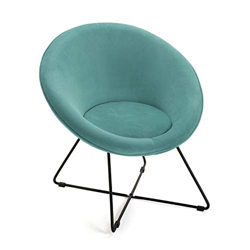 Versa 21351150 Sillón Terciopelo Verde, Metal y Tela Aterciopelada, Aguamarina, 80 x 68 x 78 cm