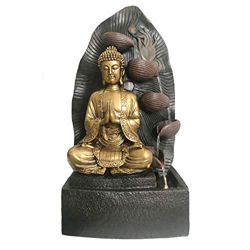 Vidal Regalos Fuente Decorativa Grande Buda Dorado Budismo Hindu 71 cm