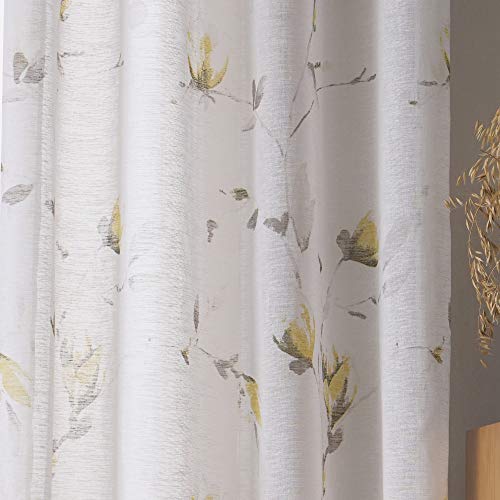 Viste tu hogar Pack 4 Cortina Translúcida con Diseño Floral, Estilo Simple y Elegante, Ideal para la Decoración del Hogar, 4 Piezas, 150X260 CM en Color Amarillo. Viste tu hogar Pack 4 Cortina Translúcida con Diseño Floral, Estilo Simple y Elegante, Ideal para la Decoración del Hogar, 4 Piezas, 150X260 CM en Color Amarillo.
