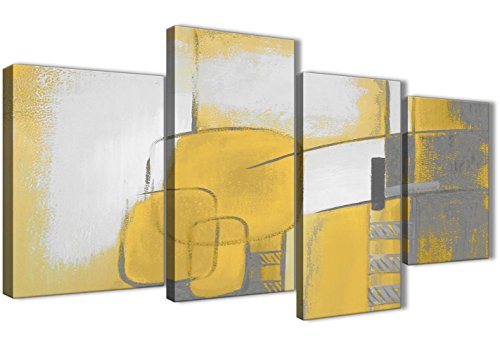 Wallfillers Juego de impresiones grandes de 4419 – 130 cm, color amarillo y gris mostaza