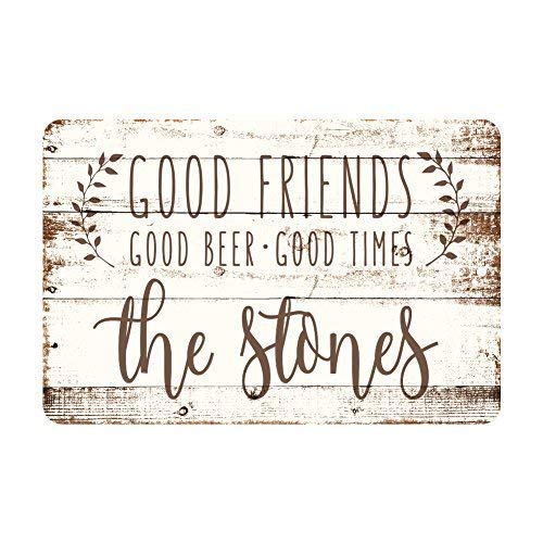 Wini2342ckey Letrero de decoración de pared vintage personalizado Good Friends, Good Beer, Good Times con aspecto de madera rústica, poste de metal para mujeres y hombres, 30 x 40 cm Wini2342ckey Letrero de decoración de pared vintage personalizado Good Friends, Good Beer, Good Times con aspecto de madera rústica, poste de metal para mujeres y hombres, 30 x 40 cm