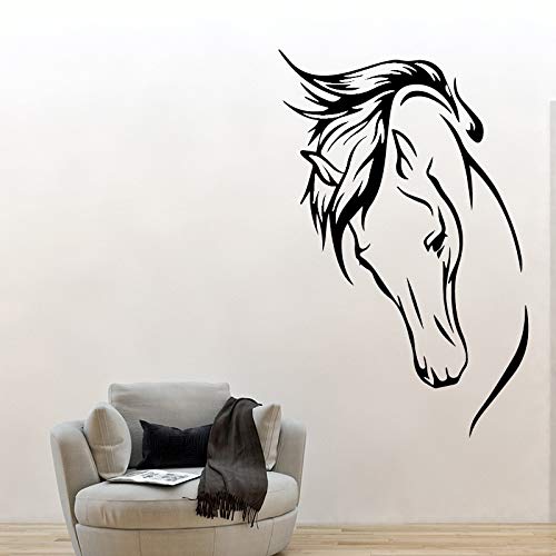 wopiaol AiyoAiyo Creative Horse's Head Etiqueta de la Pared PVC Wall Art Papel de Pared para Habitaciones de bebés Fondo Wall Art L 43cm X 66cm