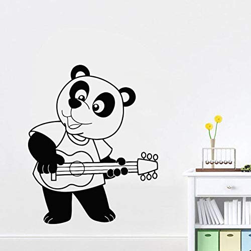 wopiaol Panda Cartoon Wall Decal Kids Bedroom Nursery Playing Guitar Home Decor Lovely Mural Vinyl Wall Sticker