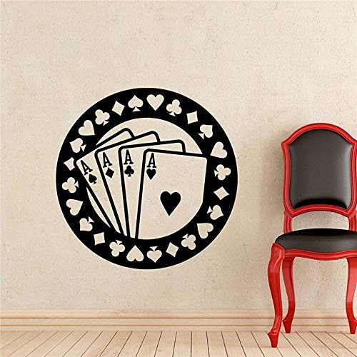 wopiaol Poker Wall Decal Aces Casino Play Room Vinilo Adhesivo Holdem Cards Juego Gaming Nursery Wall Art Extraíble Impermeable