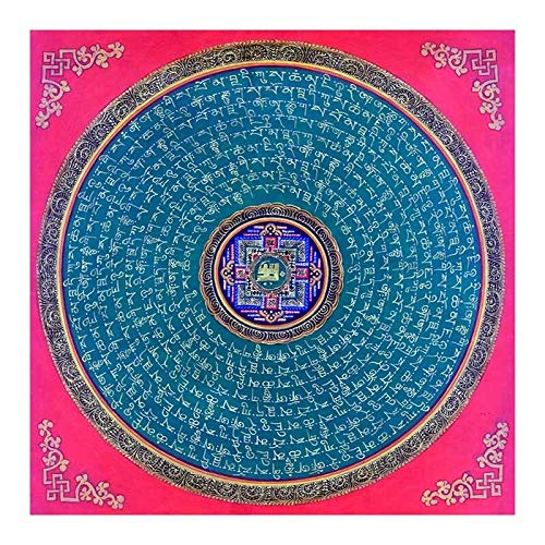 W.Z.H.H.H Thangka Tibetano Tibetano Budista Thangka Mandala Tíbet Buddhist Frescoliving Decoration (Color : C, Size (Inch) : 45x45cm No Frame)