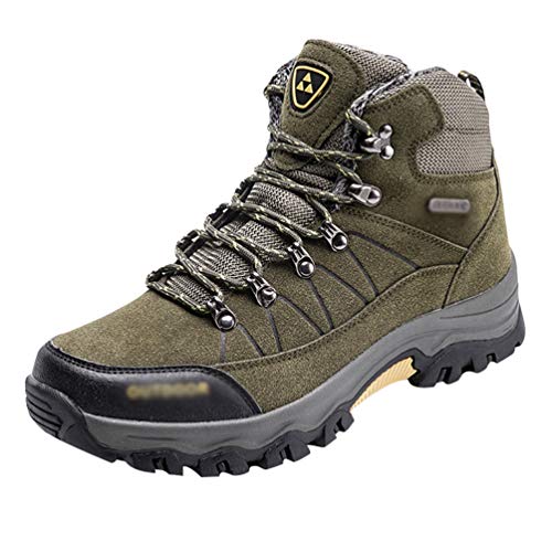 Yuanu Zapatos De Senderismo Impermeables Zapatos Deportivos Al Aire Libre Antideslizantes Zapatos Altos Zapatos para Caminar Ejercito Verde 45