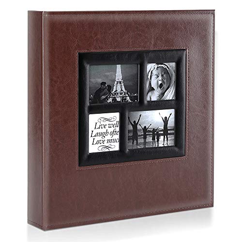 Ywlake - Álbum de fotos (800 fundas, 10 x 15 cm, tamaño grande, para la familia, bodas, clásica, cubierta de piel (80 hojas, 160 hojas), color marrón