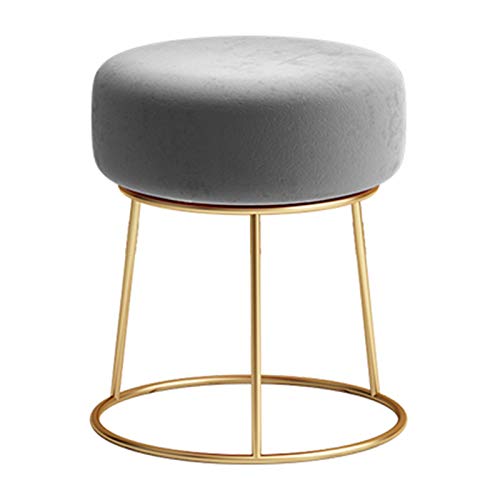 YYJH Taburete Redondo Acolchado para Tocador, Patas de Metal Dorado, 40x42cm, Taburete de Dormitorio de Estilo Moderno, para el Dormitorio de la Sala de Estar (Gris, Rosa, Verde, Rojo, Azul) YYJH Taburete Redondo Acolchado para Tocador, Patas de Metal Dorado, 40x42cm, Taburete de Dormitorio de Estilo Moderno, para el Dormitorio de la Sala de Estar (Gris, Rosa, Verde, Rojo, Azul)