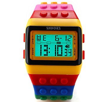 Zantec SHHORS Reloj LED, colores del arcoiris, creativo, pulsera de silicona, LCD, deportivo, pulsera grande – hombre mujer y niño - LED091